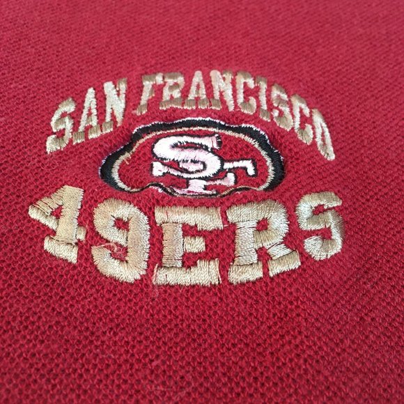 #72 Vintage The Edge San Francisco 49ers NFL Red Polo Shirt Mens Size L 1997 - Picture 2 of 9